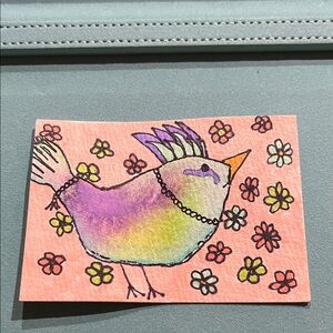 Colorful Bird Art Card